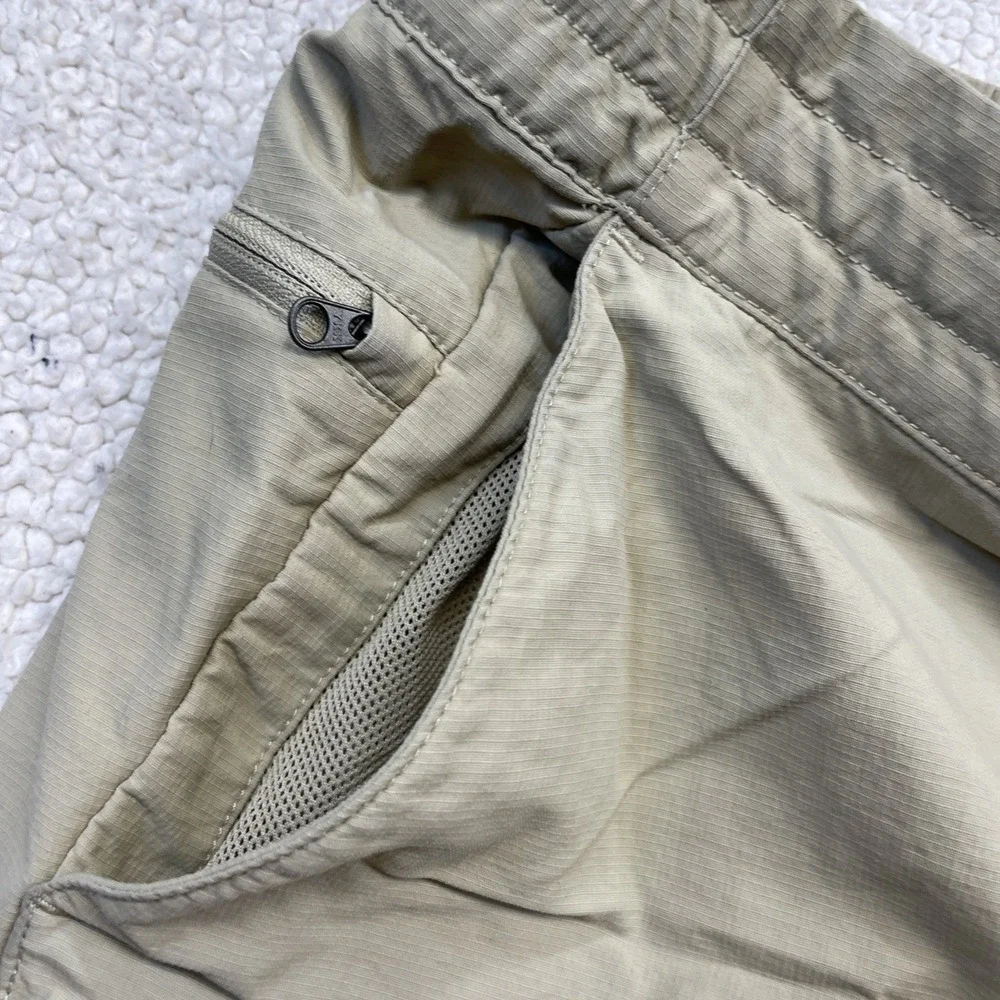 The North Face Shorts Mens L Tan Hiking Ripstop Cargo Pockets Elastic Waist